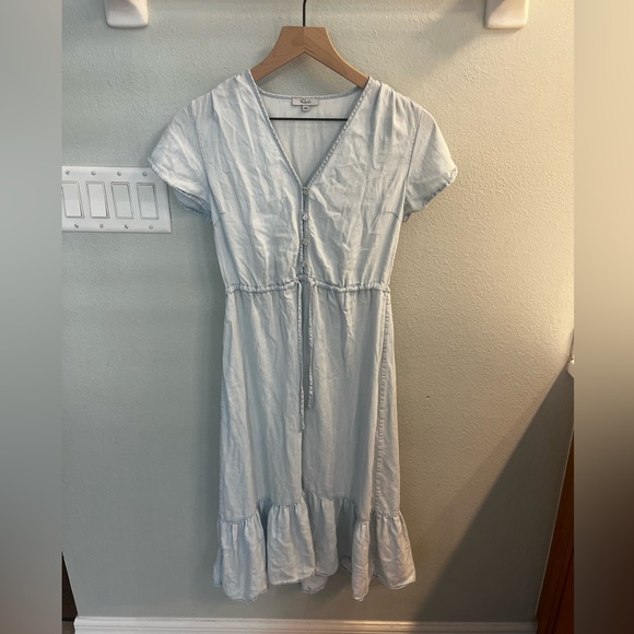 Rails Kiki Cinched Waist Tie In Light Vintage Button-Front Dress Size xxs - Picture 3 of 4